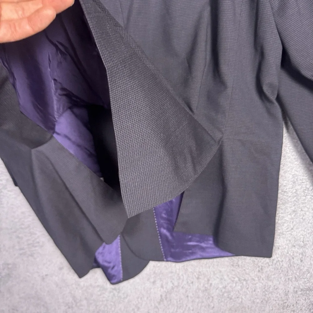 Jack Victor Sport Coat Men 52L Reflex Stretch Wool Lennox CT Micro Check Blazer
